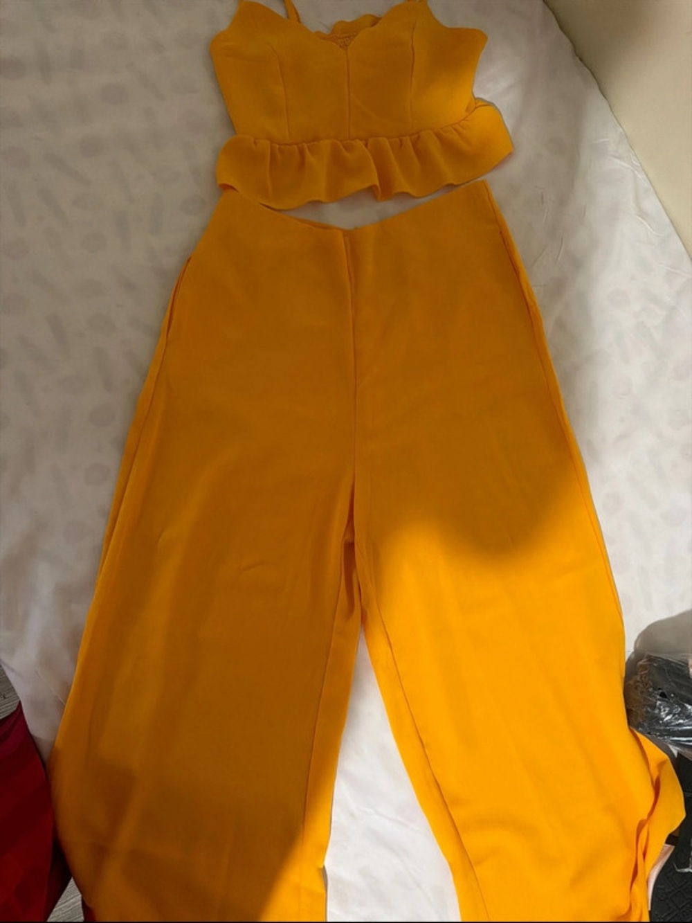 Women's High-Waist Wide-Leg Pants in Mustard Yellow
